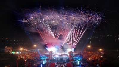 2008年1月9日堅(jiān)基贊助30萬元“河源建市20周年焰火晚會”